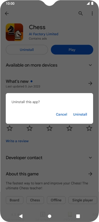Press Uninstall.