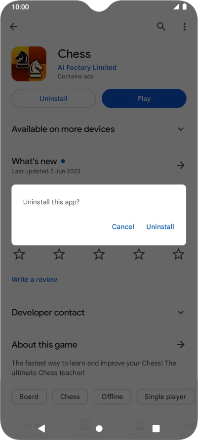 Press Uninstall.