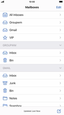 Press the required email account.