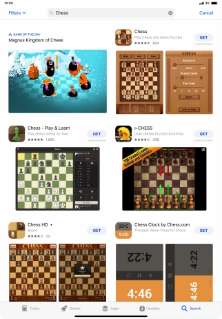 Press the required app. Press the required app.