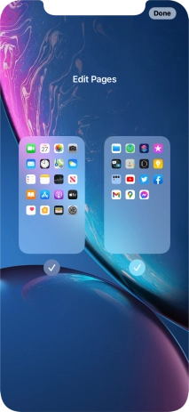 Press the fields below the required home screens to select or deselect them. Press the fields below the required home screens to select or deselect them.
