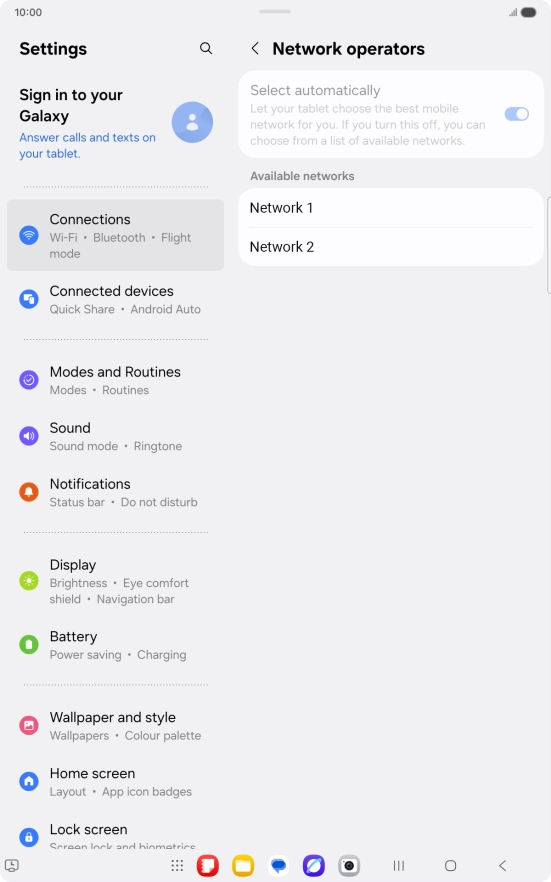 Press the required network.