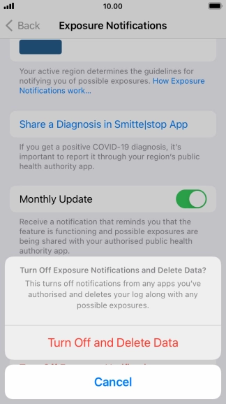 Press Turn Off and Delete Data.