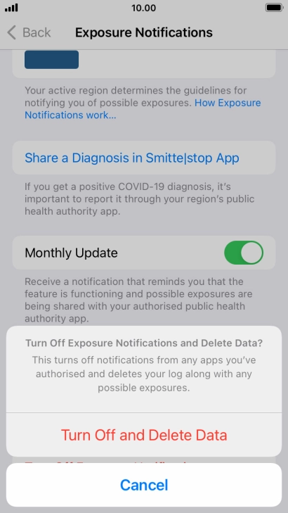 Press Turn Off and Delete Data.