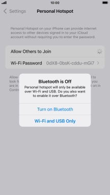 If Wi-Fi is turned on, press Wi-Fi and USB Only.