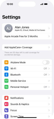 Press Screen Time and optionally select the required member of your family group.