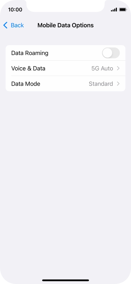 Press Data Mode. Press Data Mode.