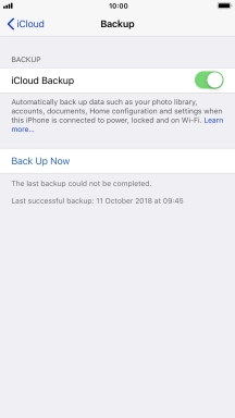Press Back Up Now and wait while the phone memory is backed up.