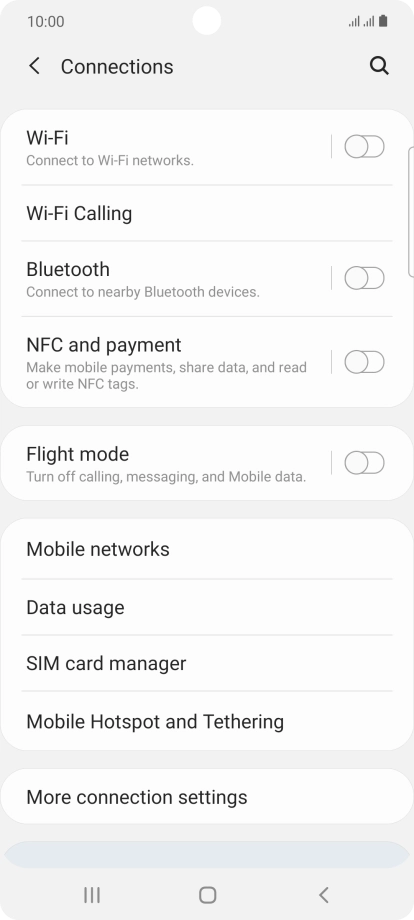 Press Mobile networks.