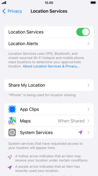 Press the required app.