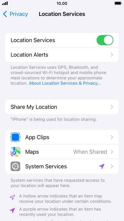Press the required app.