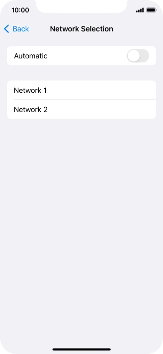 If you turn off the function, press the required network.