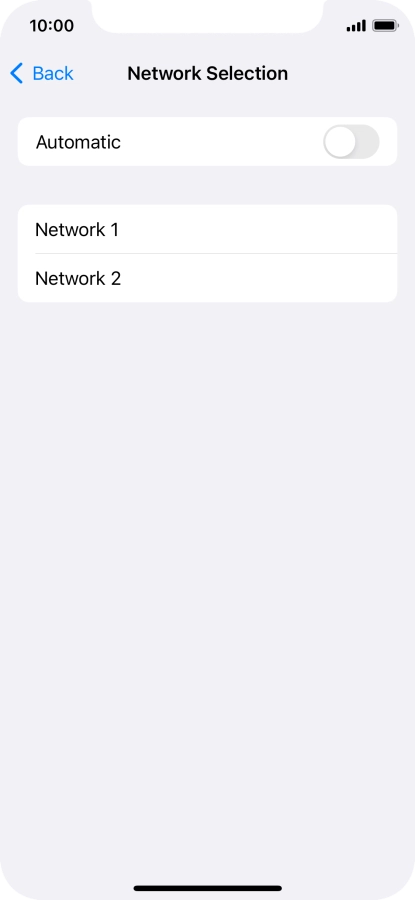 If you turn off the function, press the required network.