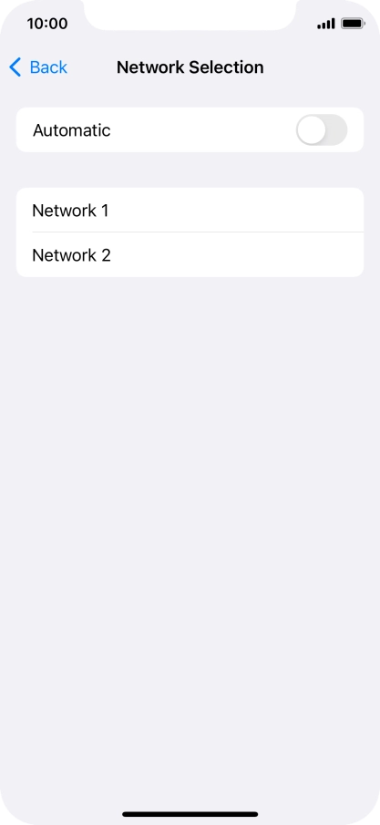 If you turn off the function, press the required network.