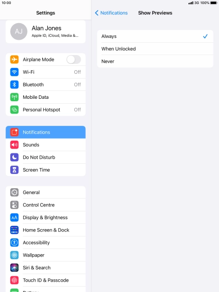 To select notification preview on the lock screen, press Always. To select notification preview on the lock screen, press Always.