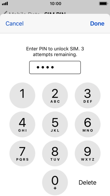 Key in your PIN and press Done. Key in your PIN and press Done.