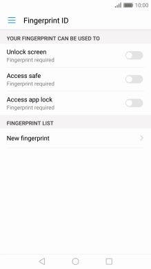 Press New fingerprint. Press New fingerprint.