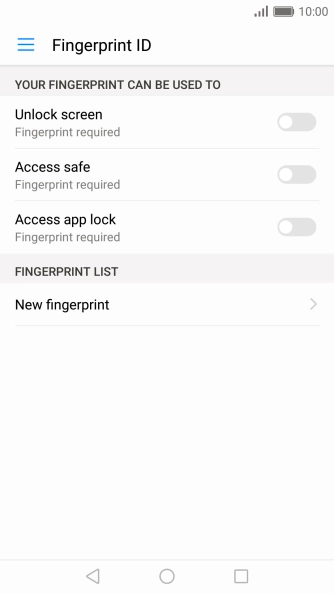 Press New fingerprint. Press New fingerprint.