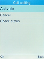 Select Activate and press the Left selection key to turn on the function.