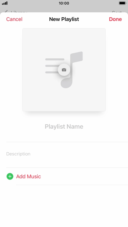 Press the text input field and key in a name for the playlist. Press the text input field and key in a name for the playlist.