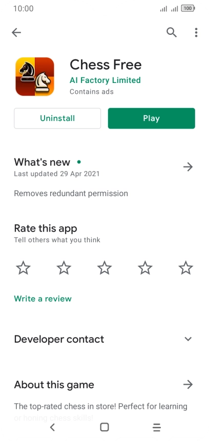 Press Uninstall.