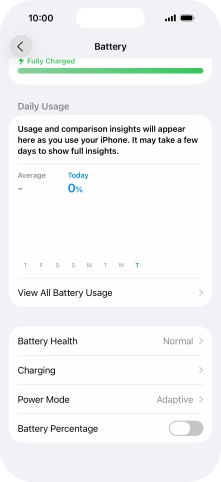 Press Power Mode.