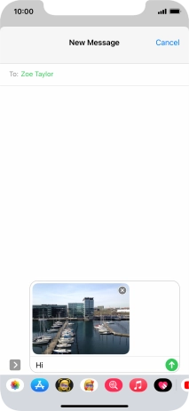 Press the send icon. Press the send icon.