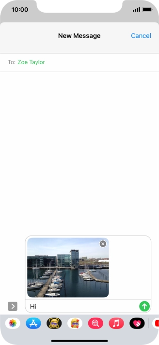 Press the send icon. Press the send icon.