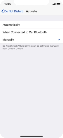Press the required setting. Press the required setting.