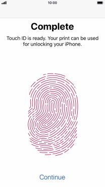 Press Continue. If you haven't previously selected a phone lock code, key in a code of your own choice twice.