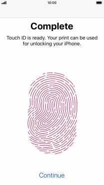 Press Continue. If you haven't previously selected a phone lock code, key in a code of your own choice twice.