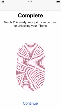 Press Continue. If you haven't previously selected a phone lock code, key in a code of your own choice twice.