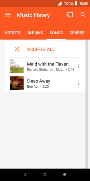 Press the required audio file.