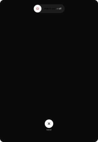 Press and drag the power off icon right.