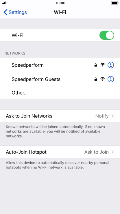 Press the required Wi-Fi network and key in the password for the Wi-Fi network.