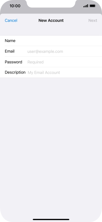 Press Email and key in your email address.