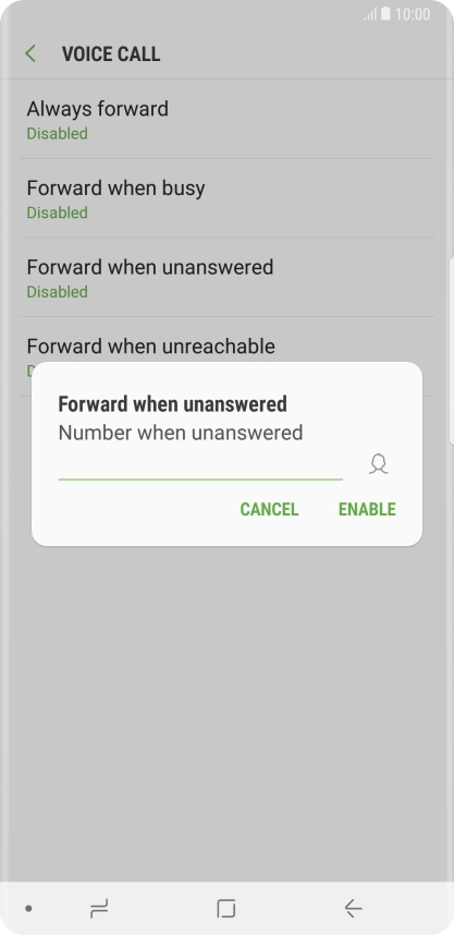 Key in +61414121121 and press ENABLE. Key in +61414121121 and press ENABLE.