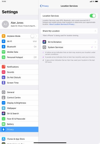 Press the required app. Press the required app.