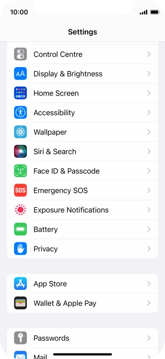 Press Face ID & Passcode.