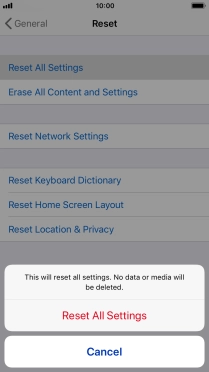 Press Reset All Settings.