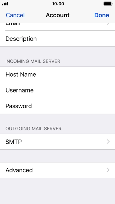 Press SMTP. Press SMTP.