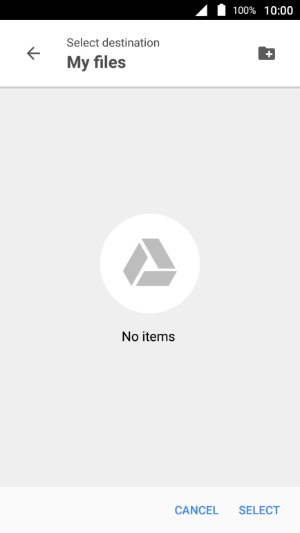 To create a new folder, press the new folder icon and follow the instructions on the screen to create a new folder.