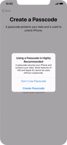 If you turn off the function, press Don't Use Passcode. If you turn off the function, press Don't Use Passcode.