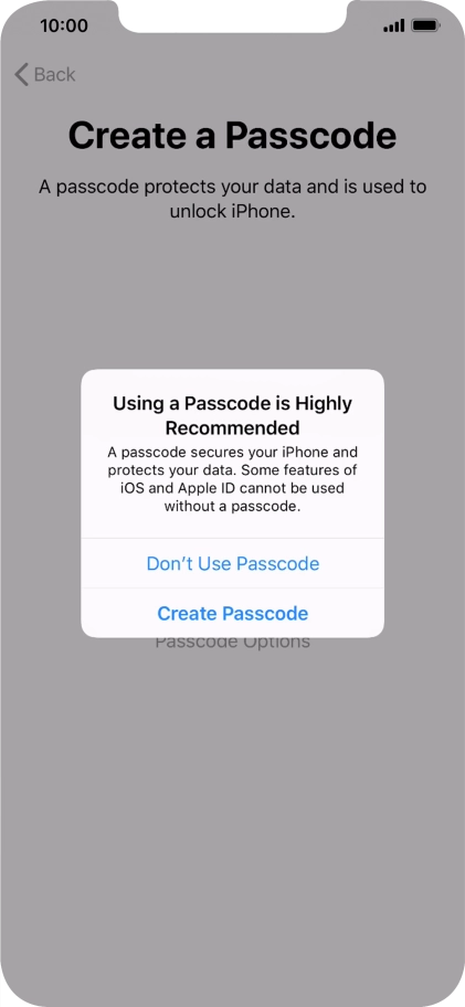 If you turn off the function, press Don't Use Passcode. If you turn off the function, press Don't Use Passcode.