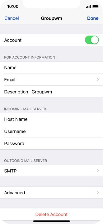 Press SMTP.