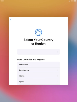 Press the required country or area.