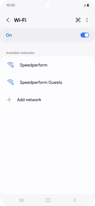 Press the required Wi-Fi network.