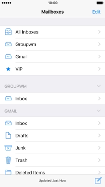 Press the required email account.