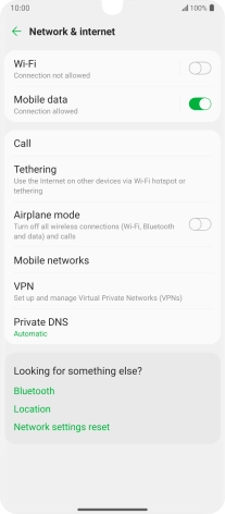 Press Mobile data.