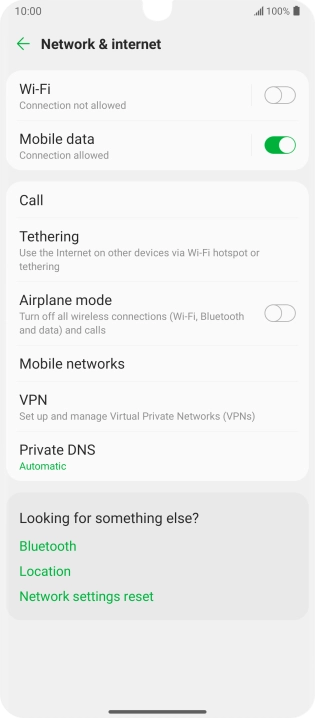 Press Mobile data.